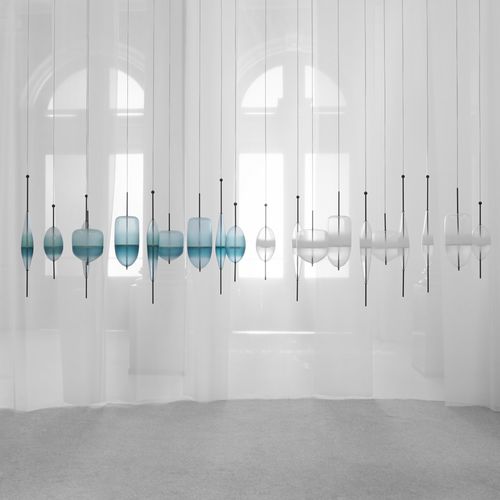 Lampada a sospensione - FLOW[T] - Wonderglass - in alluminio / in vetro soffiato / contemporanea
