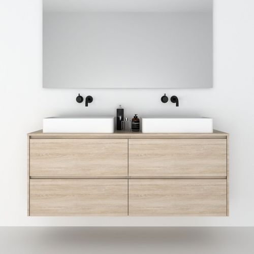 Mobile lavabo doppio - 160 SOBRE M 4C - CODIS - sospeso / in legno / contemporaneo