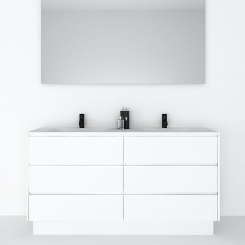 Mobile lavabo doppio - 160 SUELO L 6C - CODIS - da appoggio / in legno / contemporaneo