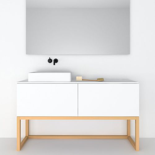 Mobile lavabo doppio - 160 SOBRE 2C - CODIS - da appoggio / in legno / contemporaneo