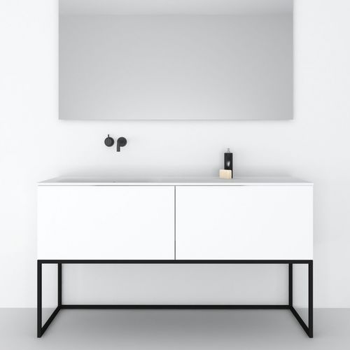 Mobile lavabo doppio - 160 INT 2C - CODIS - da appoggio / in metallo / contemporaneo