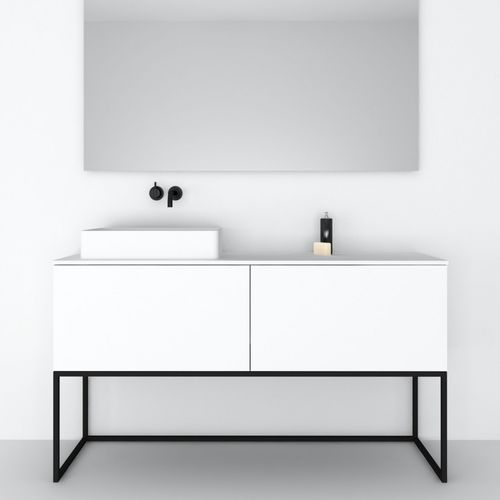 Mobile lavabo doppio - 160 SOBRE 2C - CODIS - da appoggio / in metallo / contemporaneo