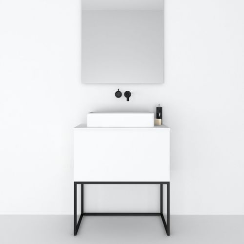 Mobile lavabo da appoggio - 80 INT 1C - CODIS - in metallo / contemporaneo / con cassetti