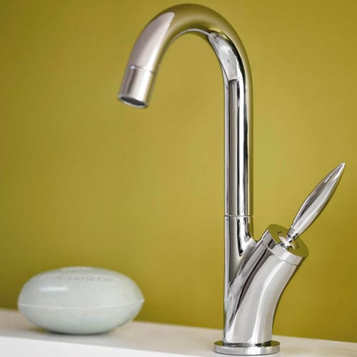 Miscelatore per lavabo - FLAMME - DECOTEC - da appoggio / in metallo cromato / da bagno