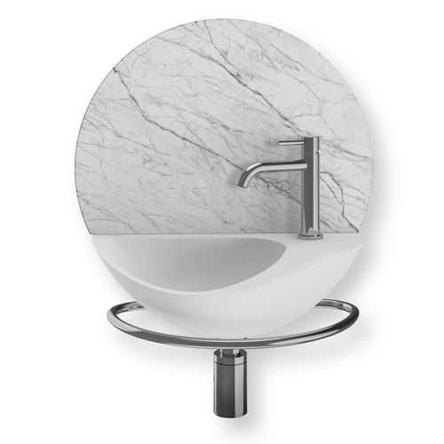 Lavandino sospeso - BULLI - DECOTEC - in Solid Surface / con portasalviette integrato
