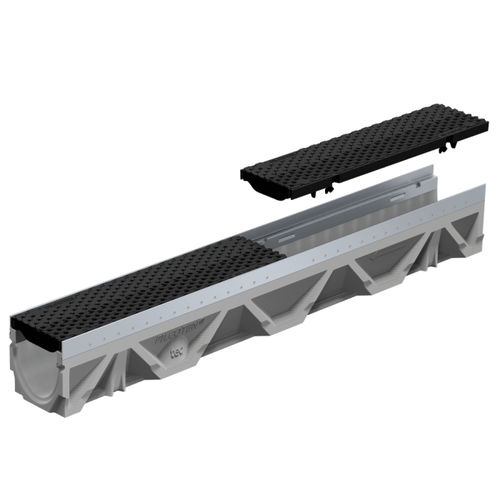 Canaletta con griglie - FILCOTEN® Tec 100 - NDS - con pendenza / in calcestruzzo fibrorinfrozato / griglia in metallo