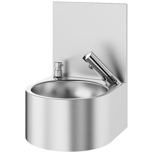 Lavandino sospeso - SXS  - DELABIE - rotondo / in acciaio inossidabile