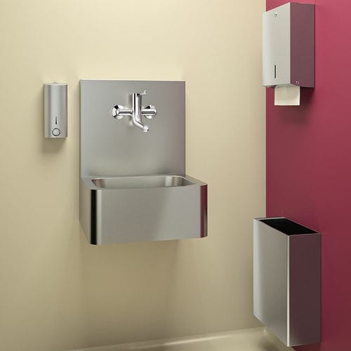 Lavabo sospeso - Hygiene 188300 - DELABIE - in acciaio inossidabile / rettangolare / senza foro