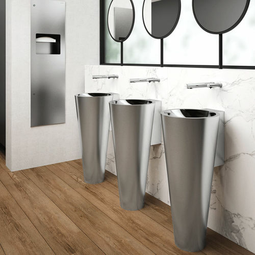 Lavabo autoportante - BAILA  - DELABIE - in acciaio inossidabile / conico / senza foro
