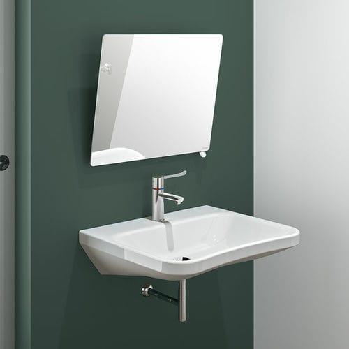Specchio da bagno a muro - 510202 series - DELABIE - per bagno pubblico / contemporaneo / rettangolare