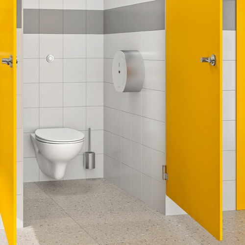 Distributore di carta igienica da parete - 510910 series - DELABIE - in acciaio inossidabile / nero / per bagno pubblico