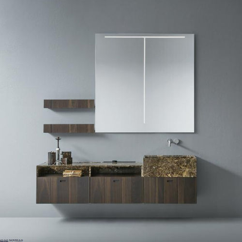 Mobile lavabo sospeso - CR#2.04 - novello - in rovere / contemporaneo / con sportello