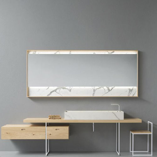 Mobile lavabo sospeso - CR#2.08 - novello - in legno / contemporaneo / senza ante