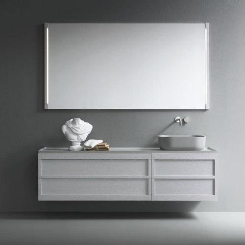 Mobile lavabo sospeso - CR#2.10 - novello - in rovere / contemporaneo / con sportello