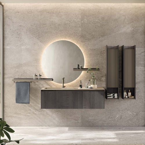 Mobile lavabo sospeso - 04 - novello - in HPL / contemporaneo / con sportello
