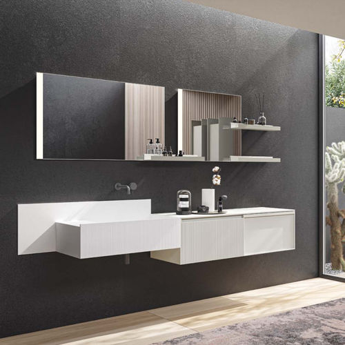 Mobile lavabo sospeso - 10 - novello - in HPL / contemporaneo / con sportello