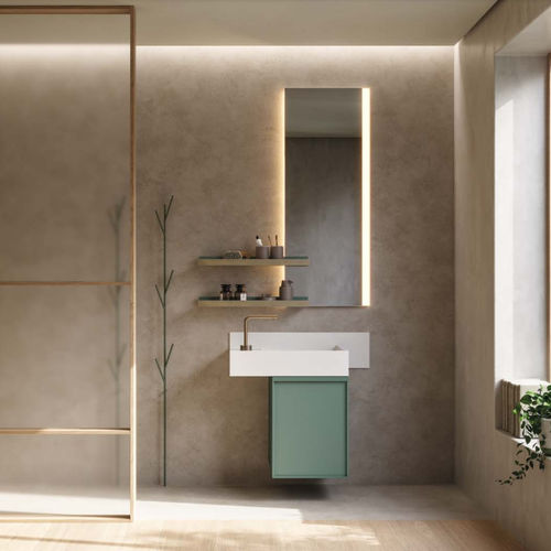 Mobile lavabo sospeso - 14 - novello - in HPL / contemporaneo / con sportello