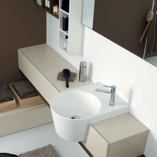 Mobile lavabo sospeso - C03 - novello - in legno / contemporaneo / senza ante