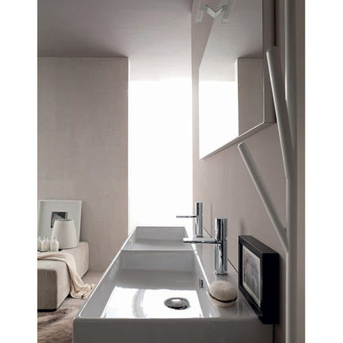 Mobile lavabo doppio - G03 - novello - sospeso / in legno / contemporaneo