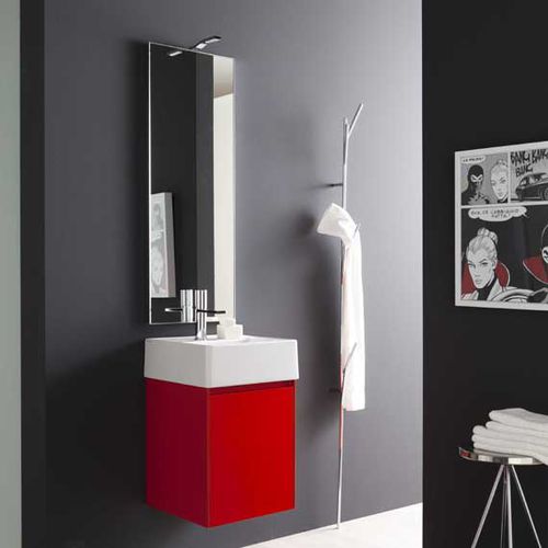 Mobile lavabo sospeso - G06 - novello - in legno / in HPL / contemporaneo