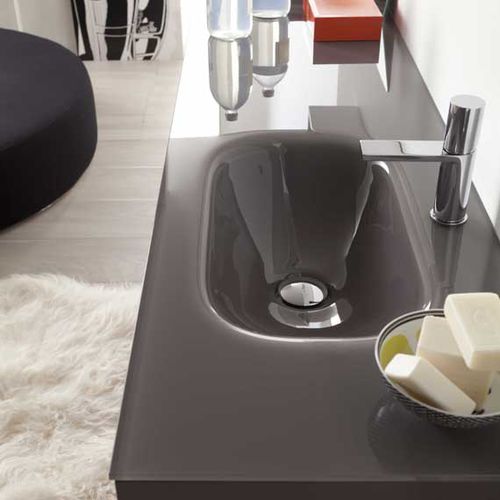 Mobile lavabo sospeso - G07 - novello - in legno / in HPL / contemporaneo