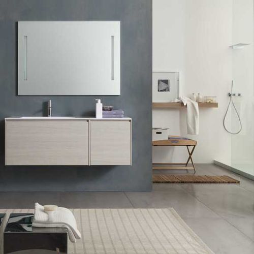 Mobile lavabo sospeso - G09 - novello - in legno / in HPL / contemporaneo