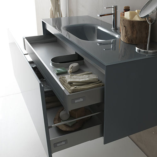 Mobile lavabo sospeso - G10 - novello - in legno / in HPL / contemporaneo