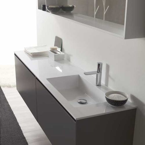 Mobile lavabo sospeso - G08 - novello - in legno / in HPL / contemporaneo