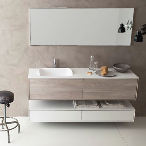 Mobile lavabo sospeso - L+06 - novello - in HPL / contemporaneo / con sportello