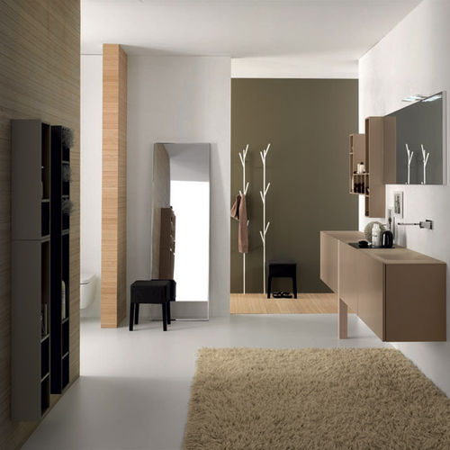 Mobile lavabo sospeso - C02 - novello - in legno / contemporaneo / con sportello