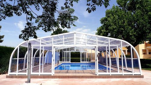 Copertura per piscina alta - TABARCA - abrisol - fissa / in metallo / in policarbonato