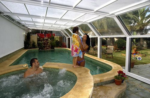 Copertura per piscina alta - PALMA - abrisol - a parete / telescopica / in metallo