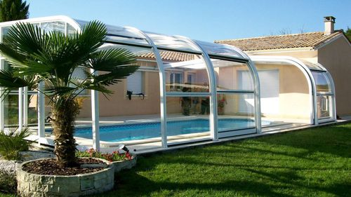 Copertura per piscina alta - BACKED ON IBIZA - abrisol - telescopica / in metallo / in policarbonato