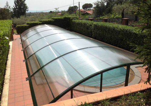 Copertura per piscina bassa - LANZAROTE  - abrisol - telescopica / in metallo / in legno