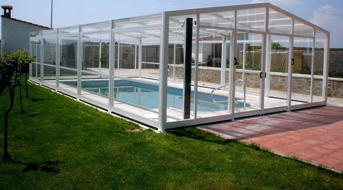 Copertura per piscina alta - COLUMBRETE - abrisol - fissa / in metallo / in policarbonato