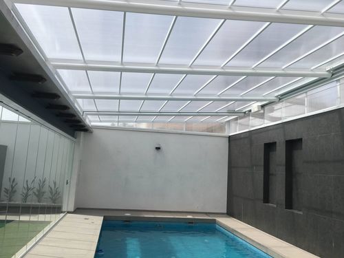 Copertura per piscina alta - abrisol - scorrevole / fissa / in alluminio
