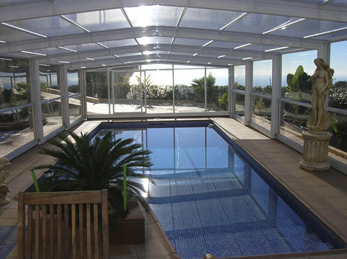 Copertura per piscina alta - CAPRI - abrisol - telescopica / in metallo / in policarbonato
