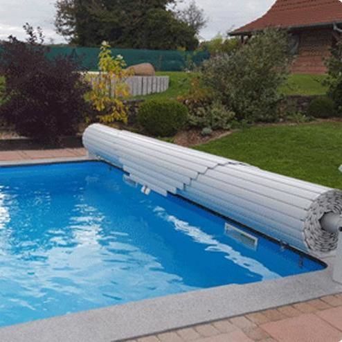 Copertura per piscina piatta - e-Classic - abrisol - scorrevole / in policarbonato / a motore