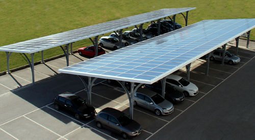 Tettoia per posto-auto contract - SMARTPARK - Mprime by martifer solar - con pannelli solari / in metallo