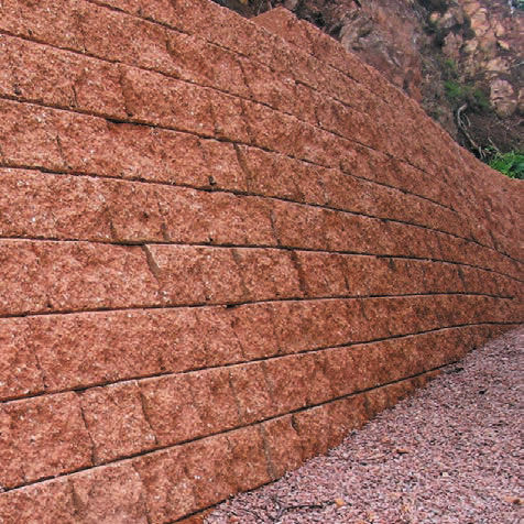 Muro di contenimento in calcestruzzo - FORTIN - ALKERN - prefabbricato / per recinzione di giardino / finitura pietra