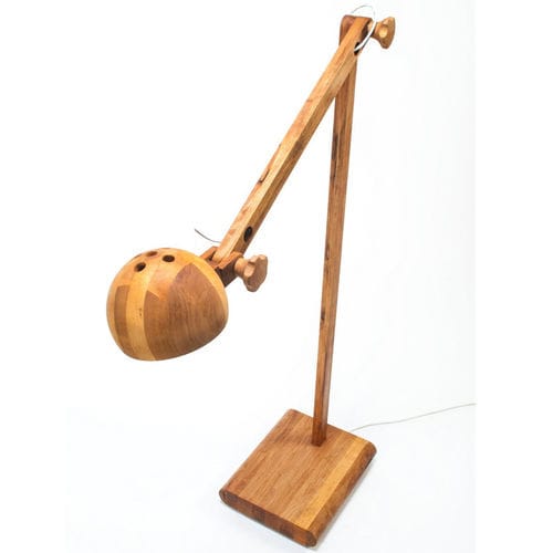 Lampada da terra - KAKA D - Abadoc - in legno / contemporanea / con cavo