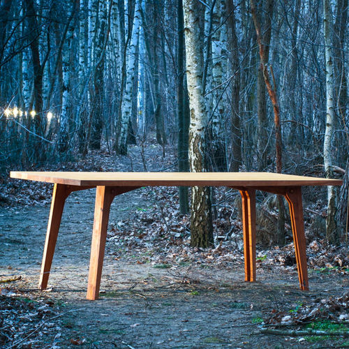 Tavolo contemporaneo - ADAMON - Abadoc - in legno / con supporto in legno / rettangolare