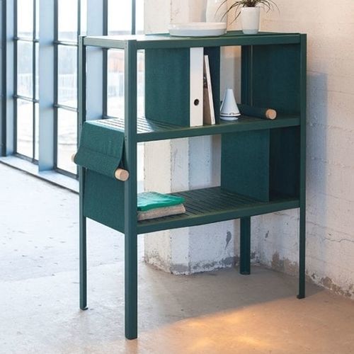 Scaffale contemporaneo - VIJ5 - in acciaio / in tessuto / bianco