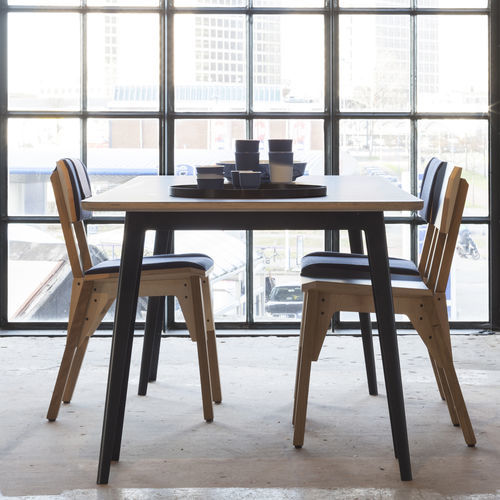 Tavolo da pranzo contemporaneo - Trestle  - VIJ5 - in rovere / in noce americano / in legno compensato