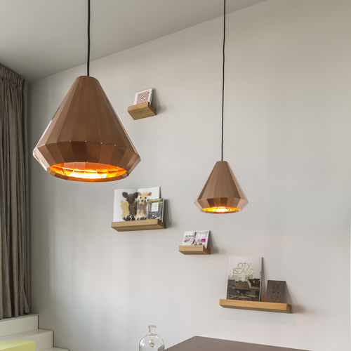 Lampada a sospensione - VIJ5 - in ottone / in rame / in legno
