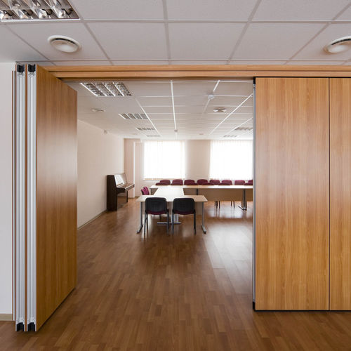 Parete in legno - ALATAR S - Wallenium - scorrevole impilabile / in alluminio / da ufficio
