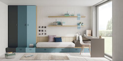 Cameretta bianca - ATENAS - Lagrama - blu / in legno / per bimbo
