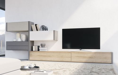 Parete attrezzata TV contemporaneo - CONSTANZA’S - Lagrama - in legno
