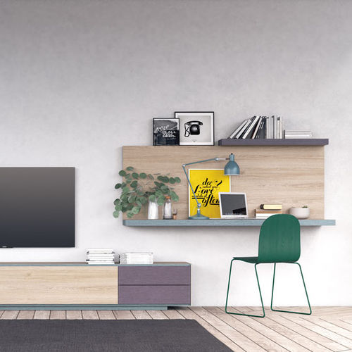 Scrivania da parete - RIGA - Lagrama - contemporanea / in legno / con ripiano
