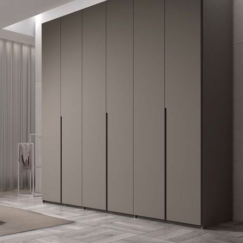 Armadio contemporaneo - EDGE  - Sistema Midi - in legno laccato / con ante battenti / grigio